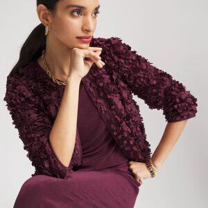 nwt CHICO'S TRAVELERS COLLECTION textured jacket rosette 3 XL